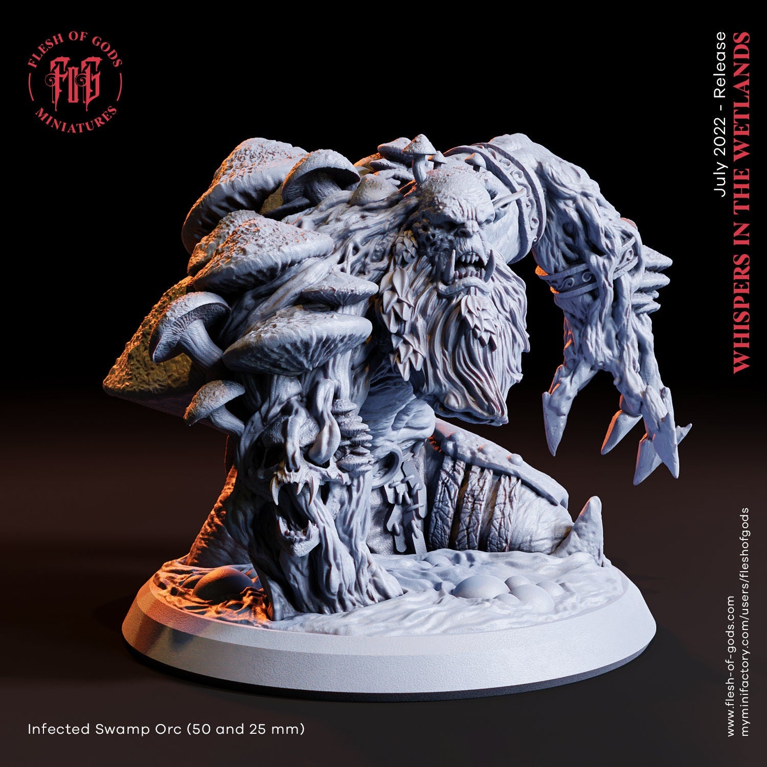Figurine jdr Orc des marais Impression 3D