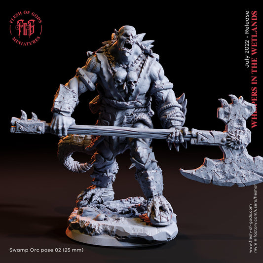 Figurine JDR Orc des Marais 02 Flesh Of Gods Impression 3D