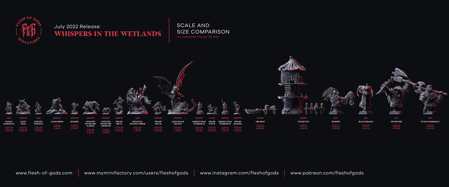 Figurine JDR Sorciere des Marais Flesh Of Gods Impression 3D