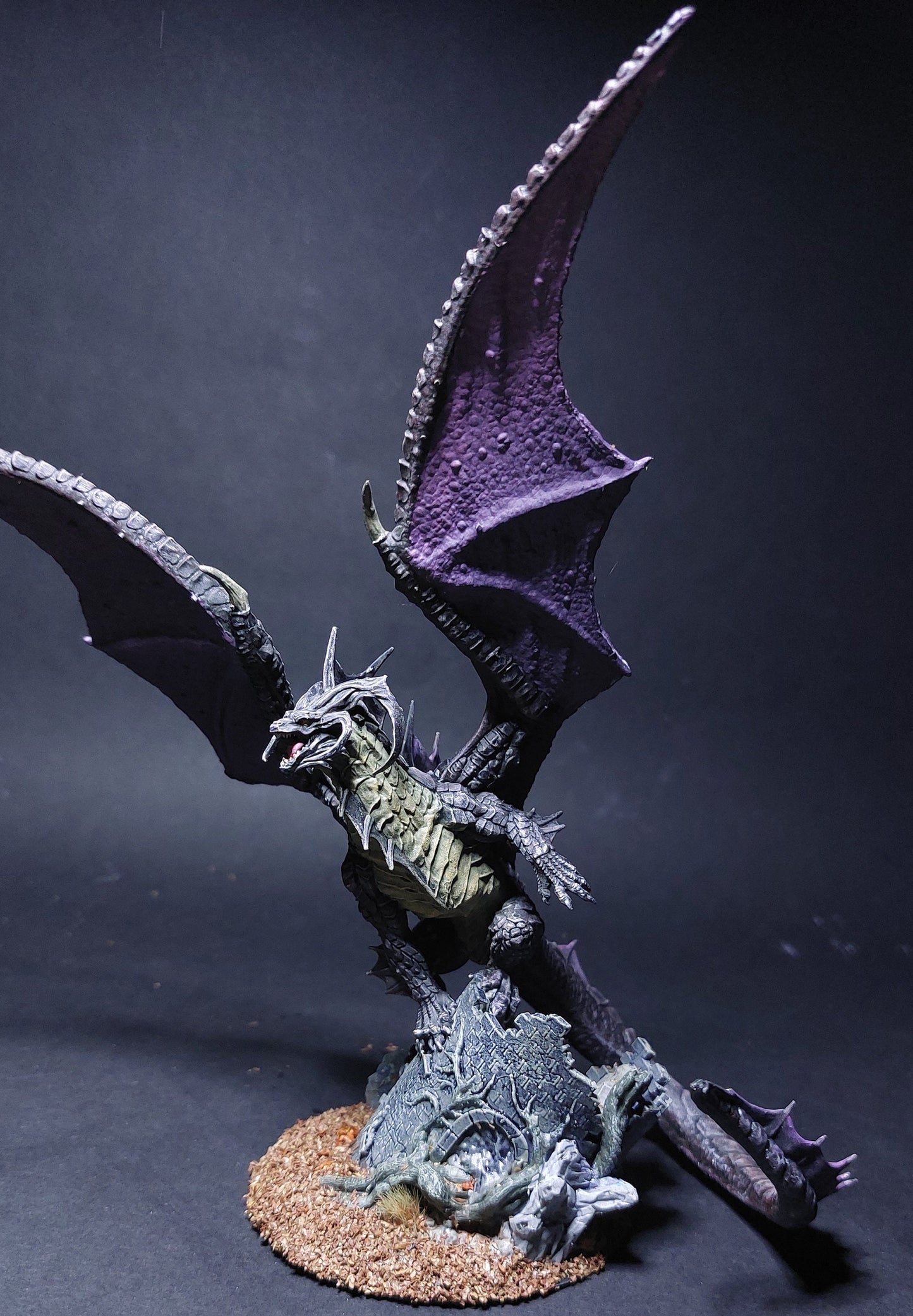 Figurine JDR Dragon Noir Adulte Flesh of Gods Impression 3D