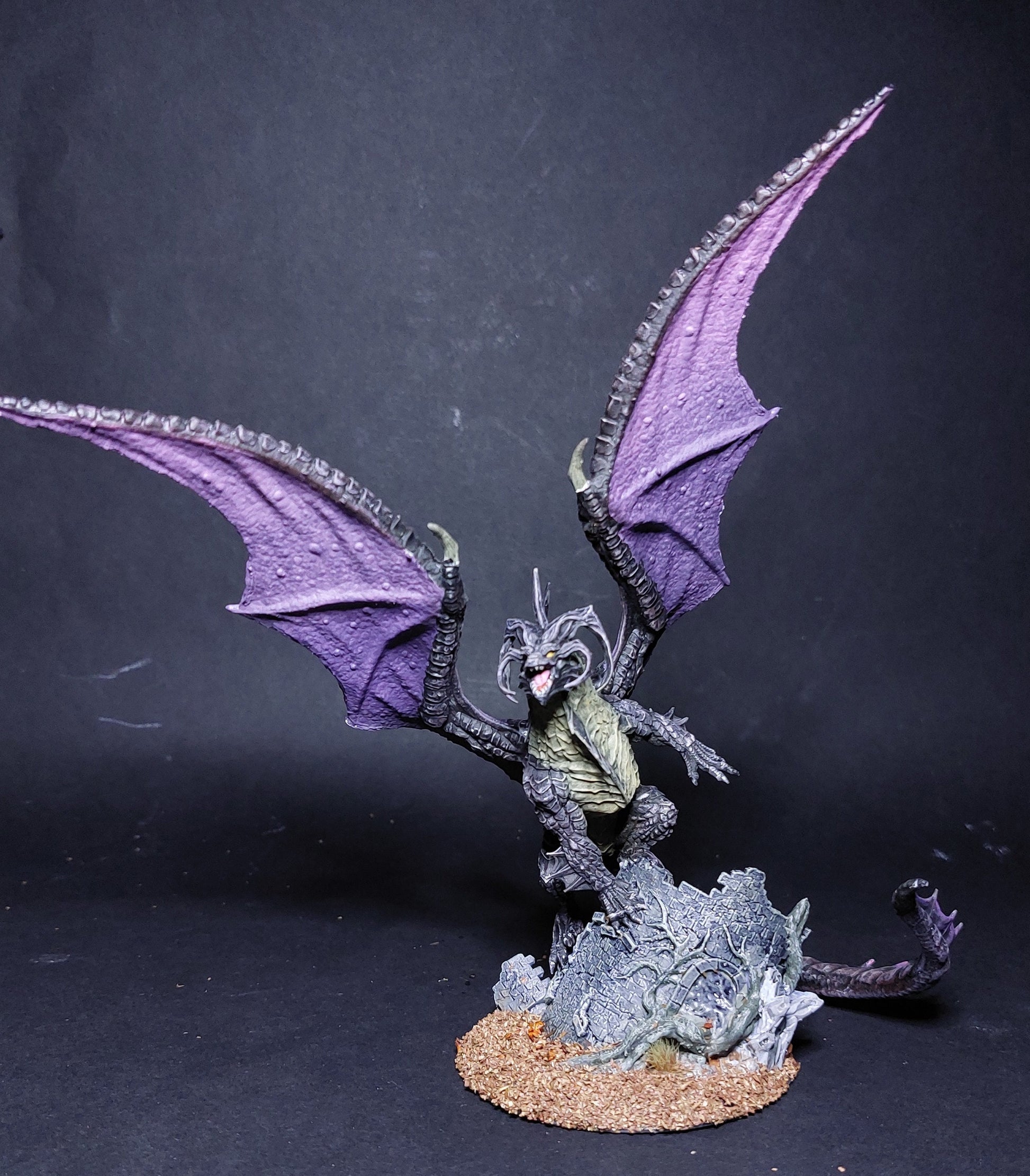 Figurine JDR Dragon Noir Adulte Flesh of Gods Impression 3D