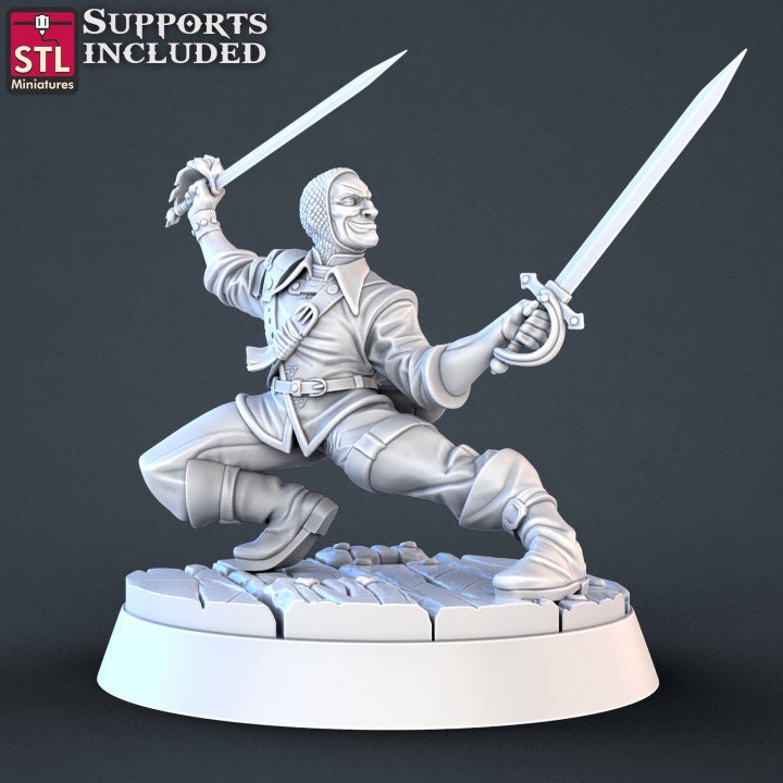 Figurine JDR Pirate SET STL Miniatures Impression 3D