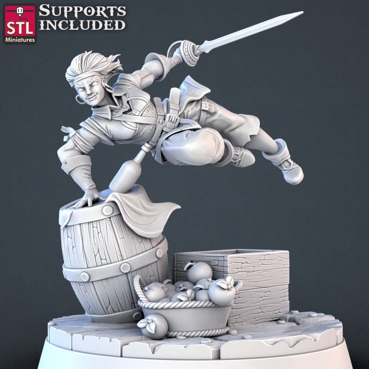 Figurine JDR Pirate SET STL Miniatures Impression 3D