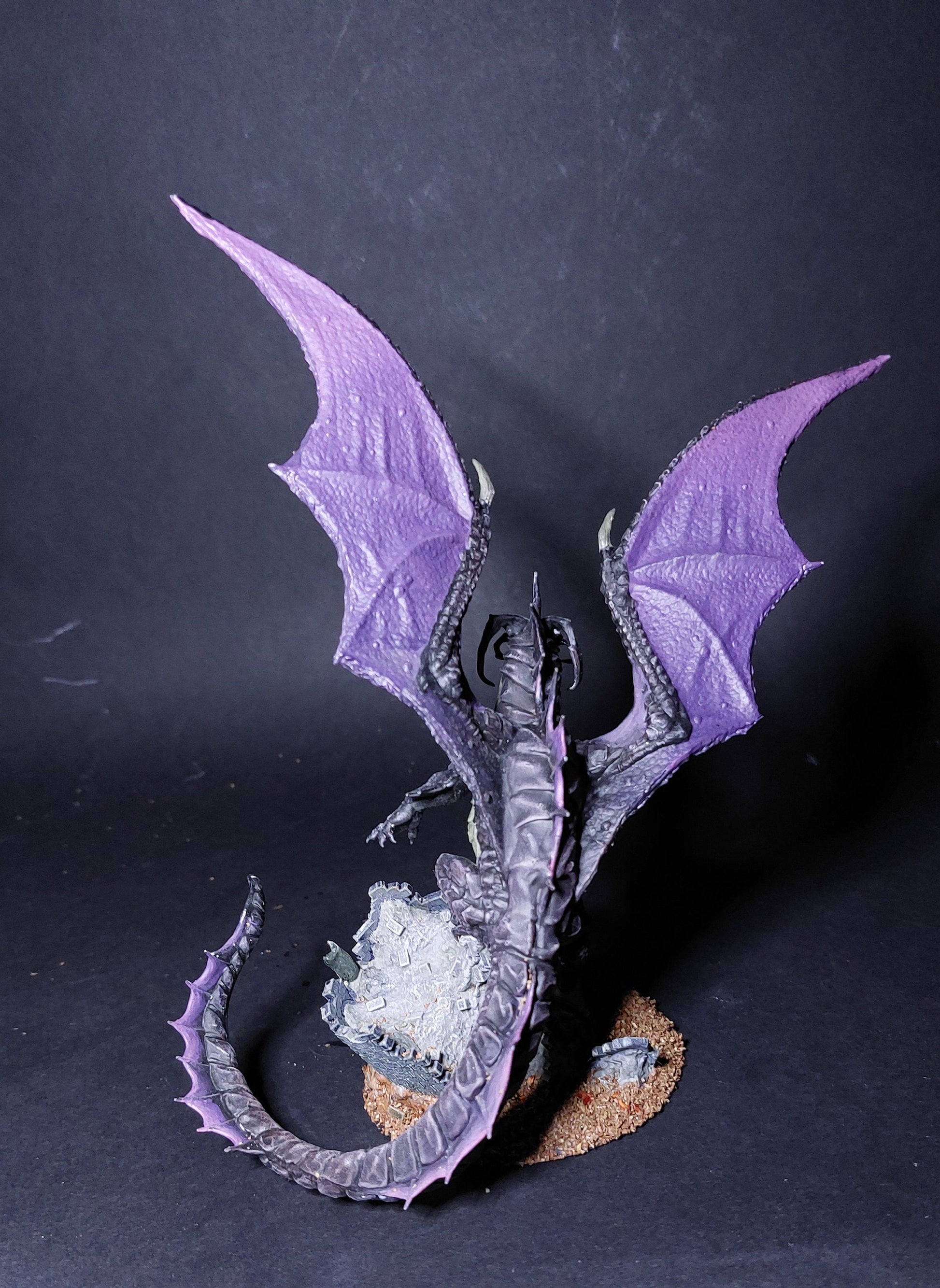 Figurine JDR Dragon Noir Adulte Flesh of Gods Impression 3D