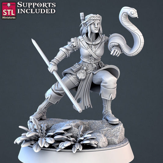 Figurine Rodeuse Druidesse STL Miniatures Impression 3D