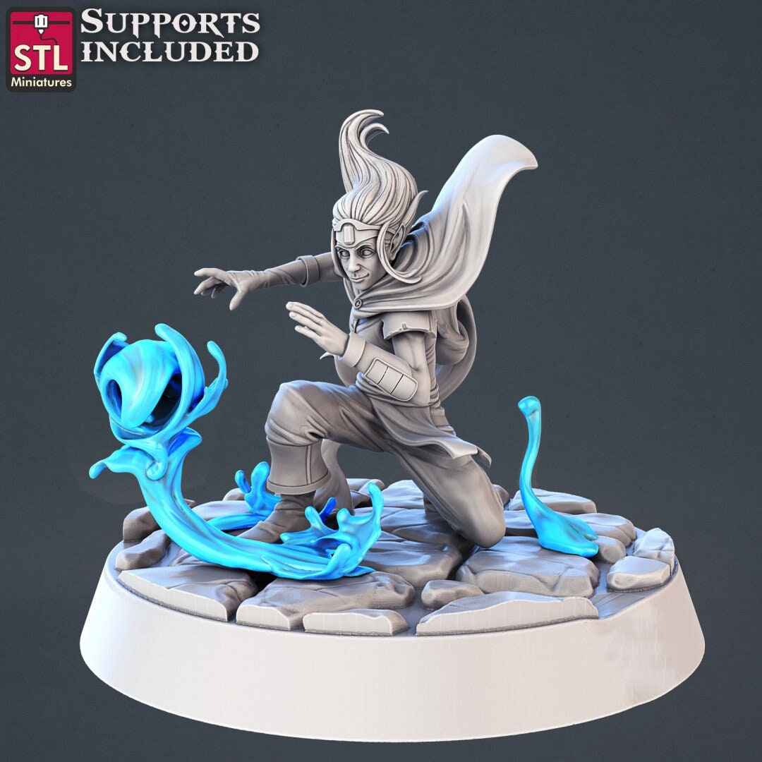 Figurine Genasi d'Eau A STL Miniatures Impression 3D