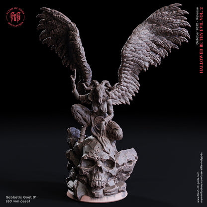 Figurine JDR Chevre sabbatique / baphomet 01 Flesh of Gods Impression 3D