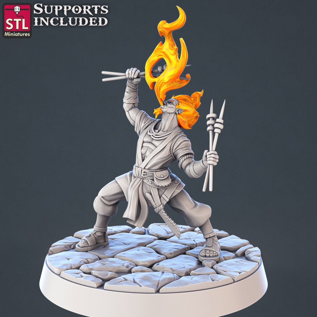 Figurine Genasi de feu STL Miniatures Impression 3D