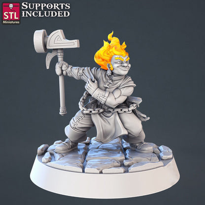 Figurine Genasi de feu STL Miniatures Impression 3D