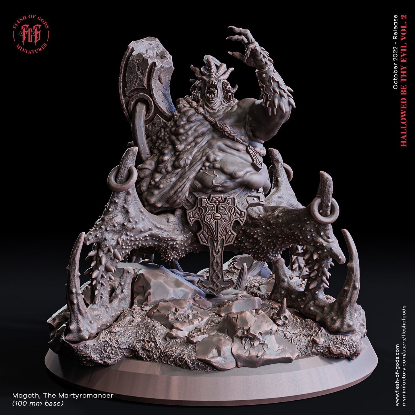 Figurine monstre aberrant Magoth Flesh of Gods Impression 3D