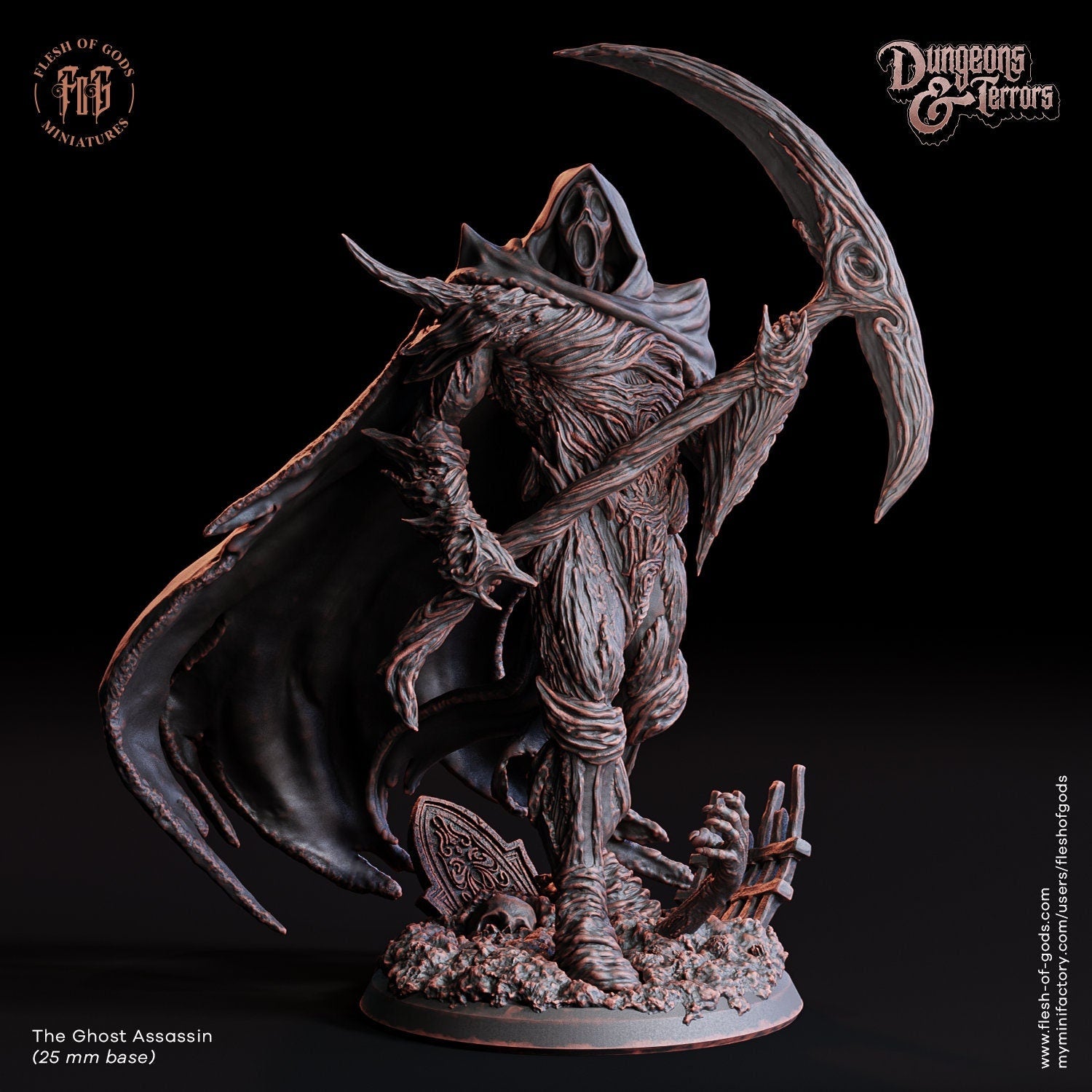 Figurine JDR Assassin fantôme Flesh Of Gods Impression 3D