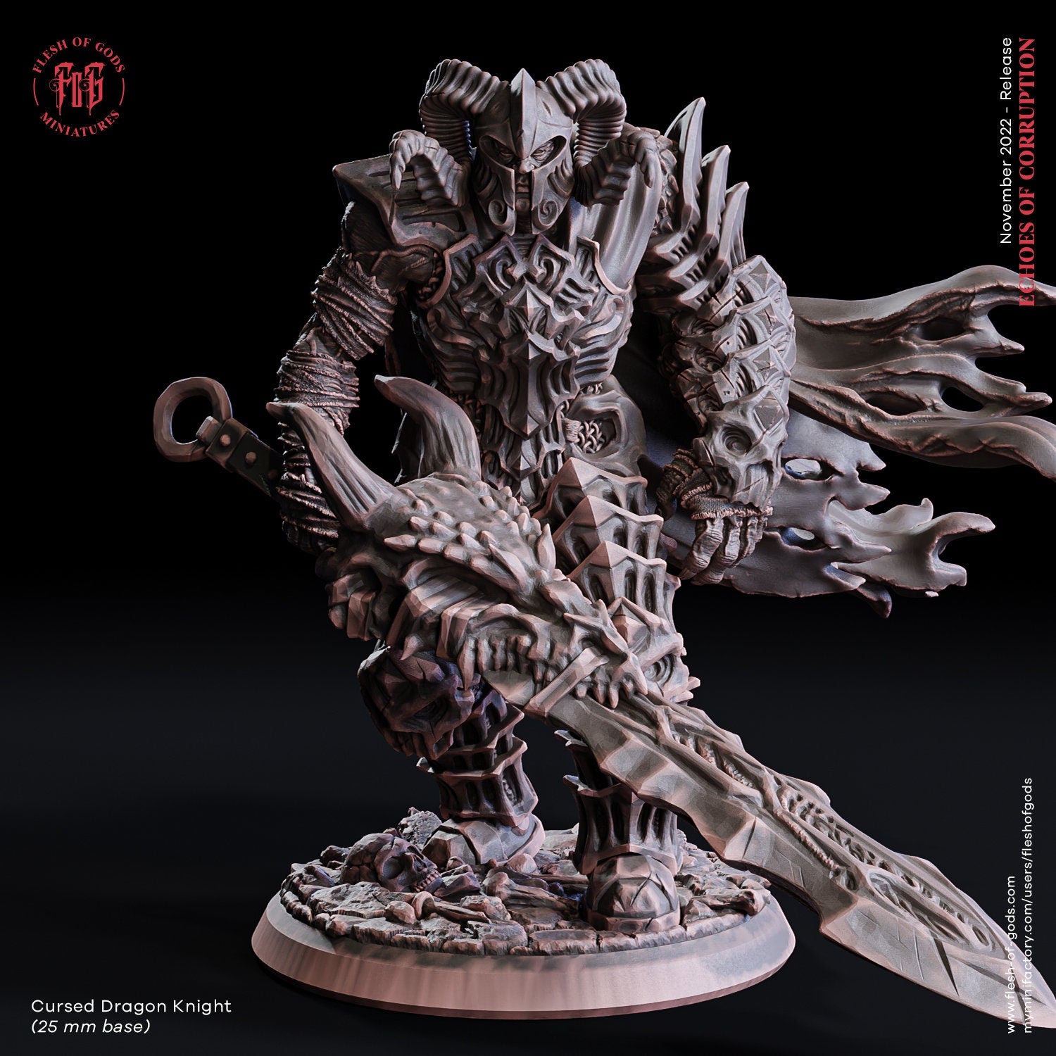 Figurine Chevalier Dragon Maudit Flesh Of Gods Impression 3D