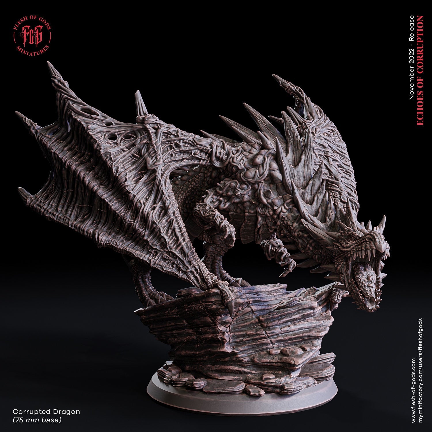 Figurine Dragon Corrompu Flesh Of Gods Impression 3D
