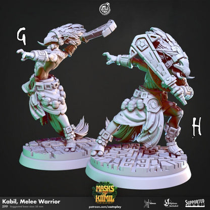 Figurine Pack Guerrier Maya Cast N Play Impression 3D