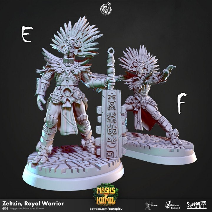 Figurine Pack Guerrier Maya Cast N Play Impression 3D