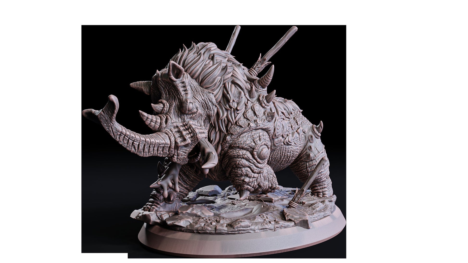 Figurine JDR rhinocéros Flesh Of Gods Impression 3D