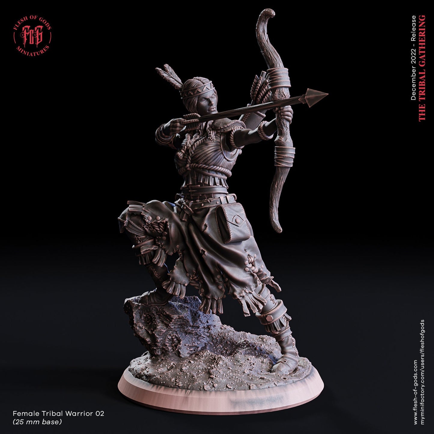 Figurine Guerriere tribale 02 Flesh of Gods Impression 3D