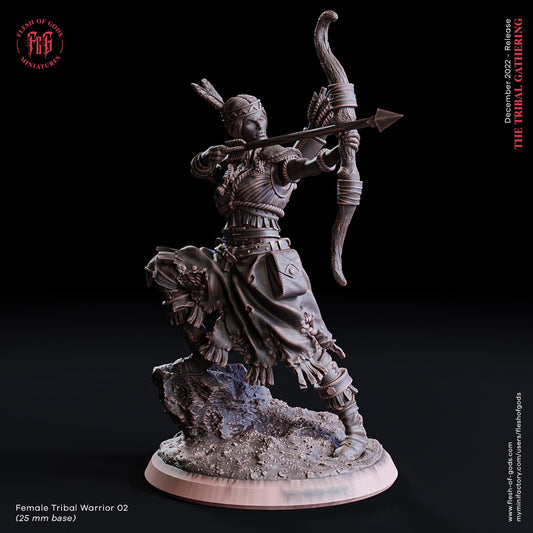 Figurine Guerriere tribale 02 Flesh of Gods Impression 3D