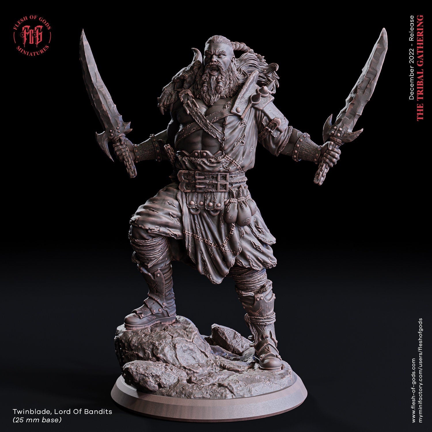 Figurine Barbare Bandit Viking Flesh Of gods Impression 3D