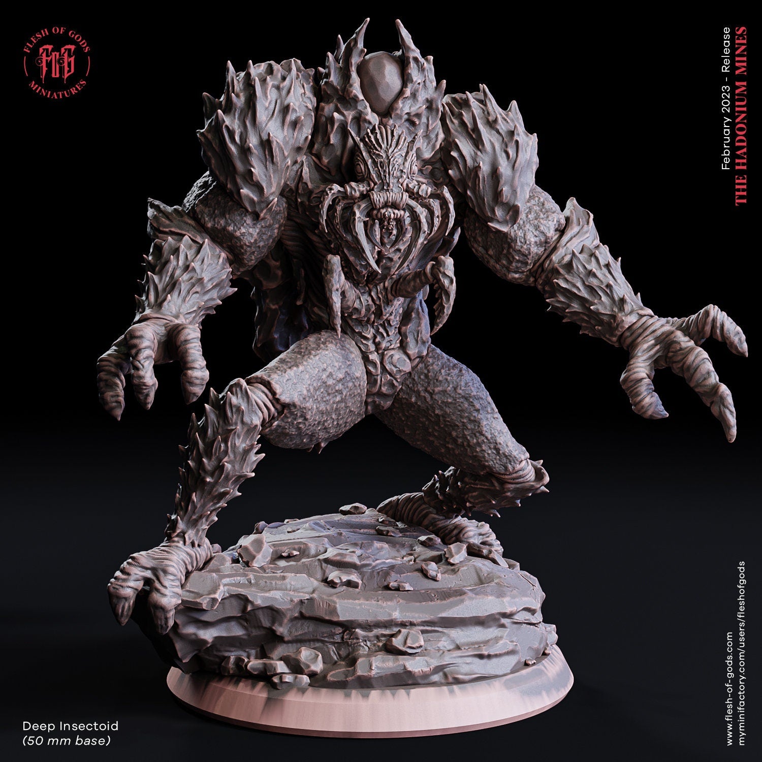 Figurine JDR Insecte des profondeurs Flesh Of Gods Impression 3D