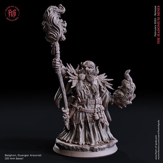 Figurine Nain Duergar Magicien Ensorceleur Flesh Of Gods Impression 3D