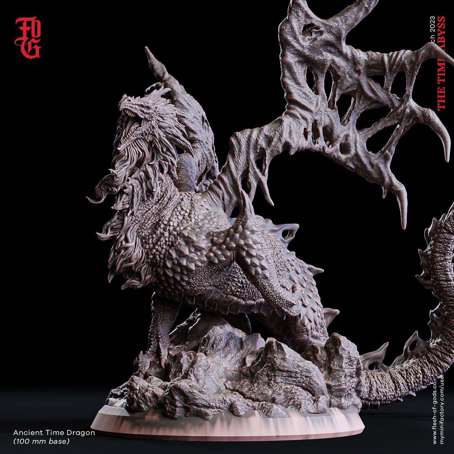Figurine JDR Dragon Ancien du Temps Flesh Of Gods Impression 3D