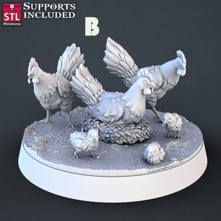 Pack animaux de la ferme STL Miniatures Impression 3D