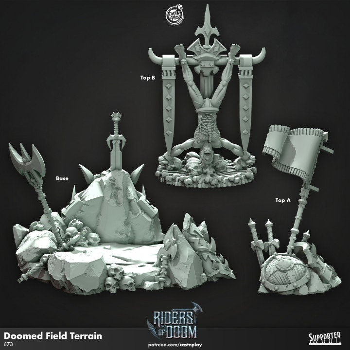Figurine Décors JDR Champ de Bataille Cast N Play Impression 3D