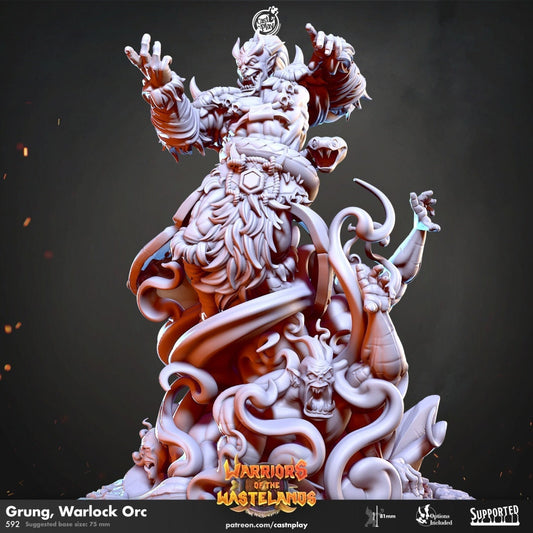 Figurine JDR Orc Occultiste Sorcier Cast'N Play Impression 3D