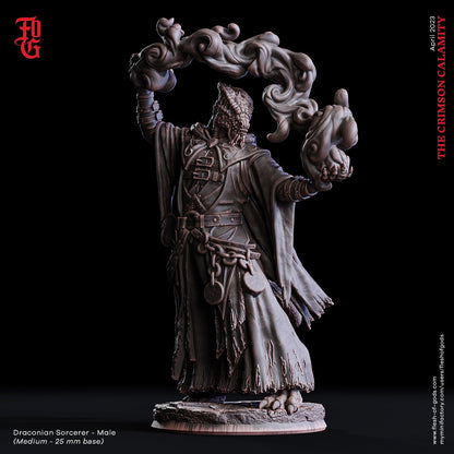 Figurine JDR Ensorceleur Drakeide Flesh of gods Impression 3D