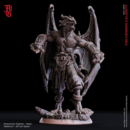 Figurine JDR Guerrier Drakeide Flesh Of Gods Impression 3D