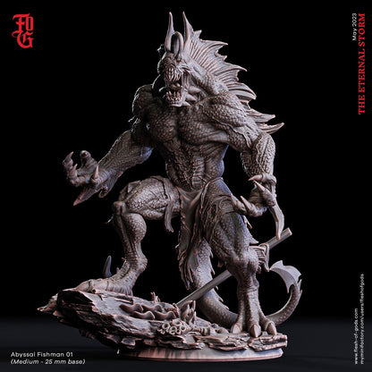Figurine JDR Homme Poisson Flesh Of Gods Impression 3D