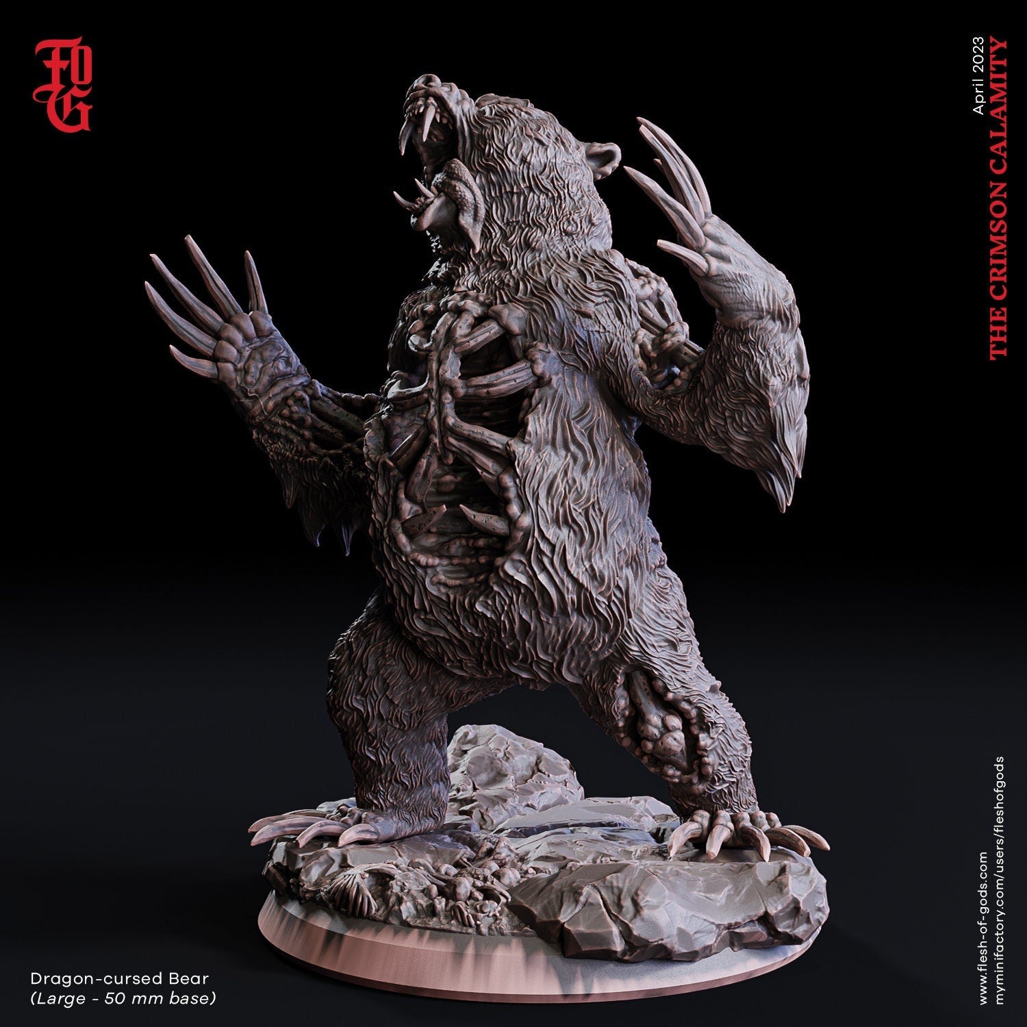 Figurine JDR Ours Zombie Flesh Of Gods Impression 3D
