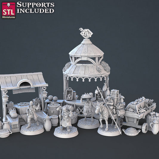 Figurine JDR Vendeur de fruit Pack Impression 3D
