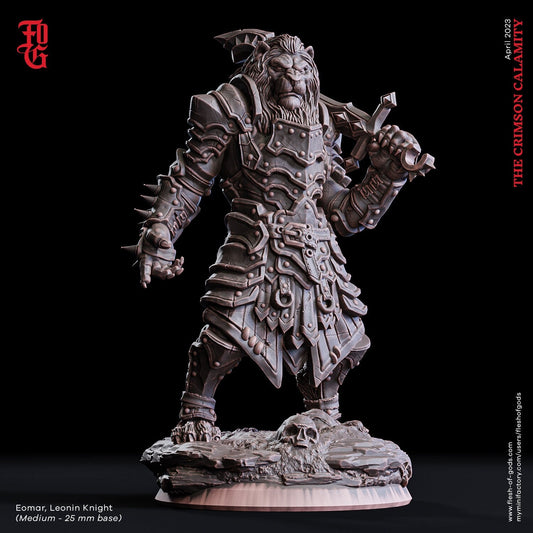 Figurine JDR Leonin Guerrier Flesh Of Gods Impression 3D
