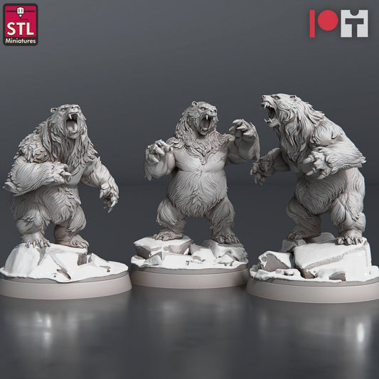 Figurine JDR Pack Ours STL Miniatures Impression 3D