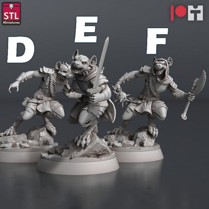 Figurine JDR Pack Gnoll STL Miniatures Impression 3D