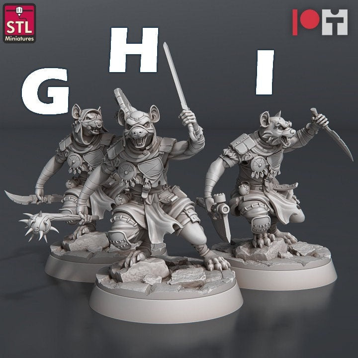 Figurine JDR Pack Gnoll STL Miniatures Impression 3D