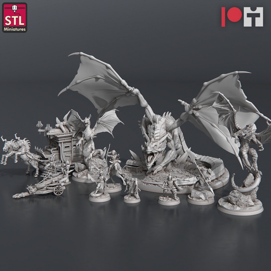 Pack JDR Chasseurs De Dragons STL Miniatures Impression 3D