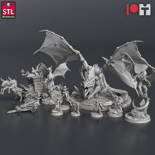 Pack JDR Chasseurs De Dragons STL Miniatures Impression 3D