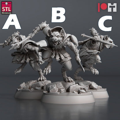 Figurine JDR Pack Gnoll STL Miniatures Impression 3D
