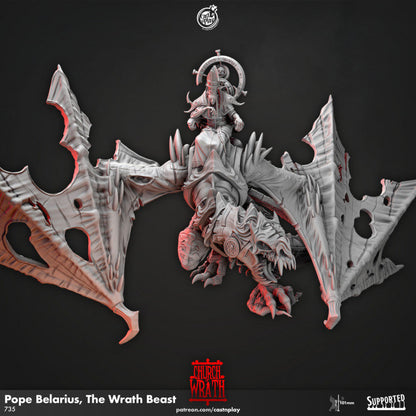 Figurine JDR Cultiste Pape Sur Wyverne Cast N play Impression 3D