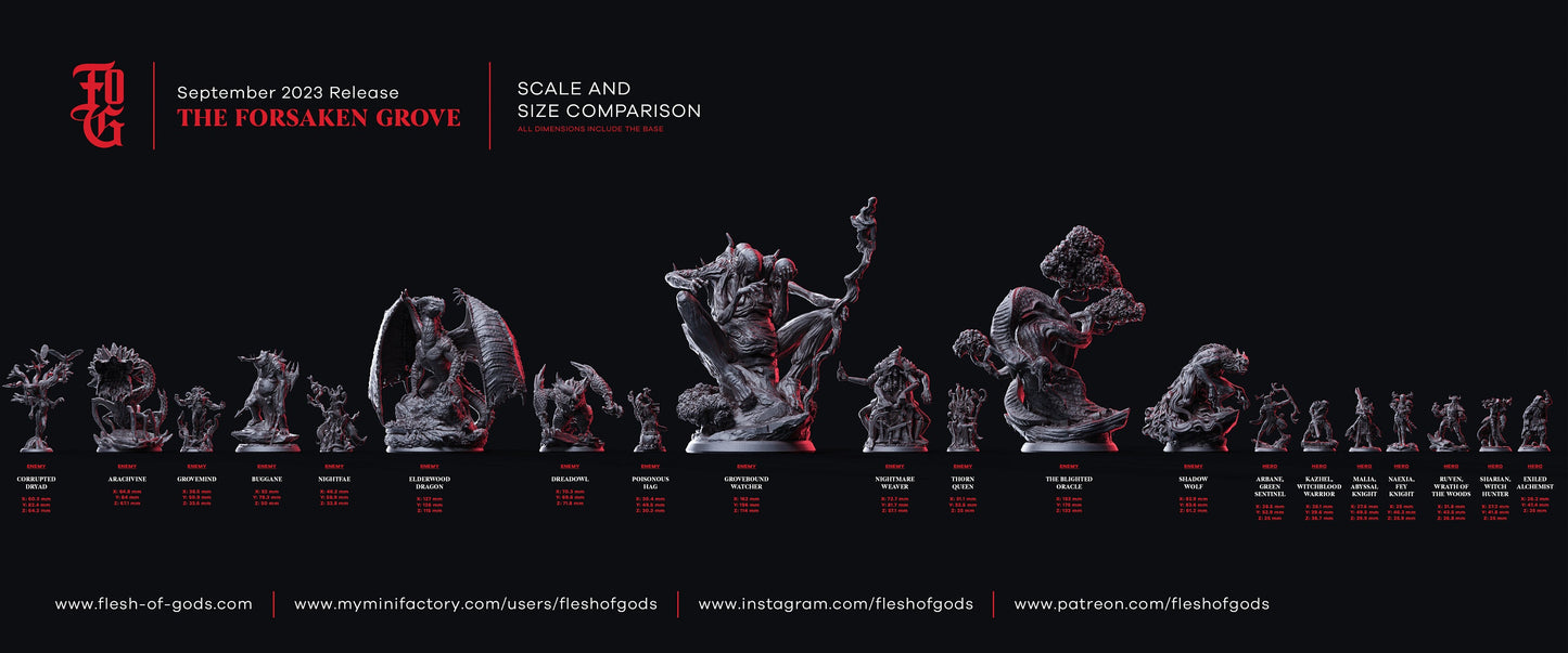 Figurine JDR Monstre L'oracle flétri Flesh Of Gods Impression 3D
