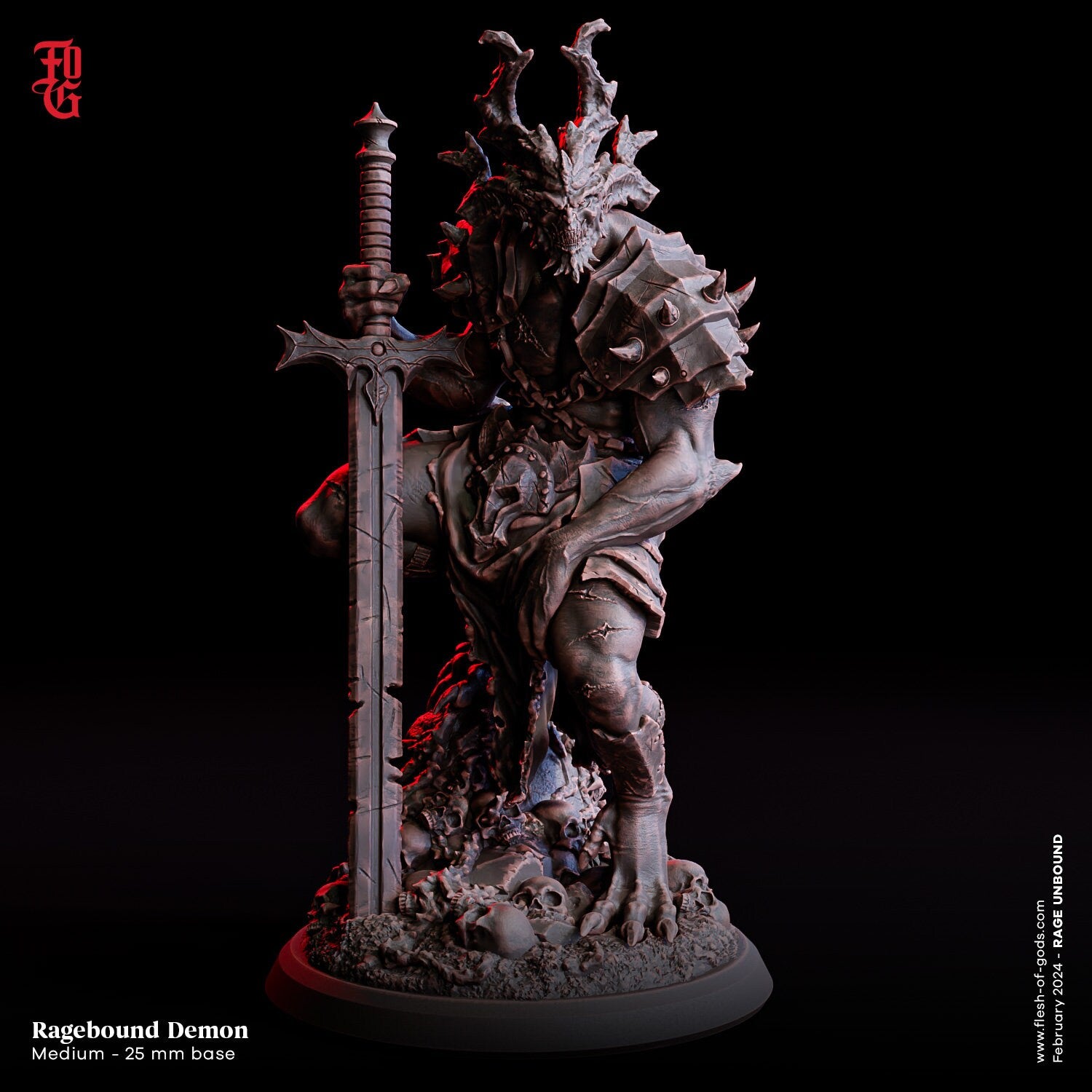 Figurine JDR Démon Enrager Flesh Of Gods Impression 3D