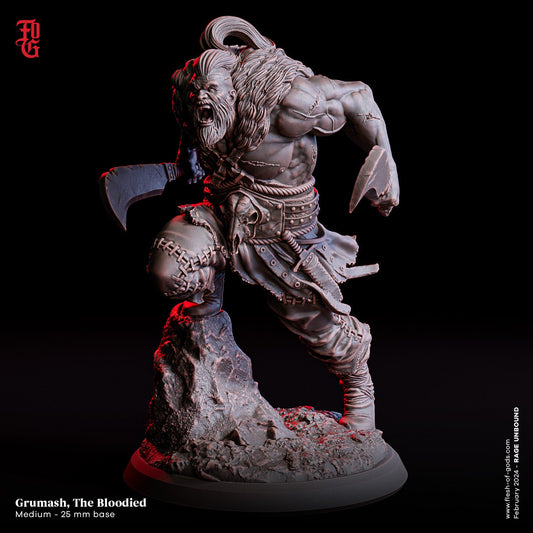 Figurine JDR Barbare Grumash Flesh Of Gods Impression 3D