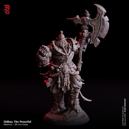 Figurine JDR Orc Guerrier Sidhar Flesh Of Gods Impression 3D