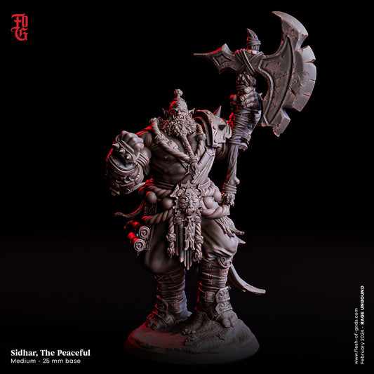 Figurine JDR Orc Guerrier Sidhar Flesh Of Gods Impression 3D