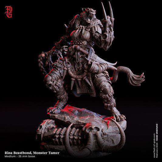 Figurine JDR Guerrière Leonin Flesh Of Gods Impression 3D