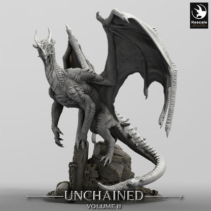 Figurine JDR Dragon Blanc / Argent Ancien Xeldranth Rescale Miniatures Impression 3D