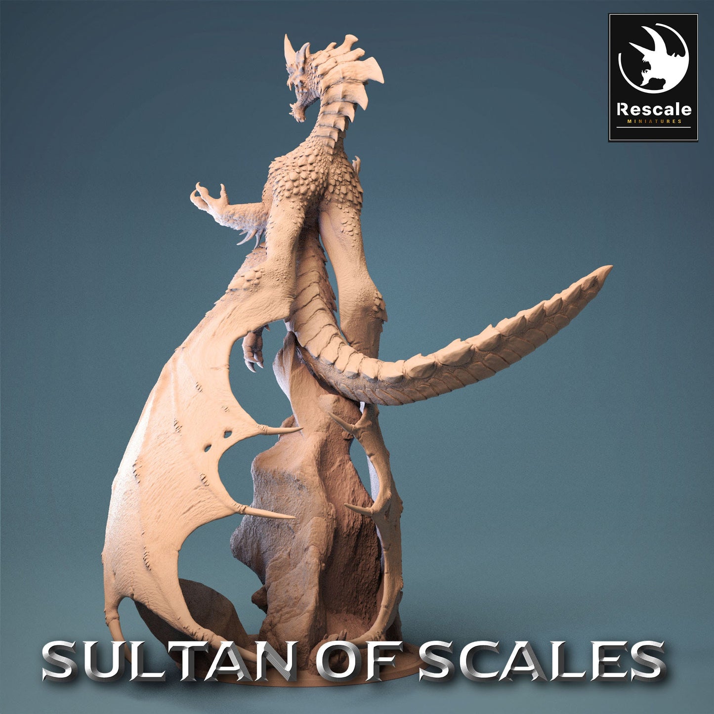 Figurine JDR Dragon Bleu Légendaire Rescale Miniatures Impression 3D